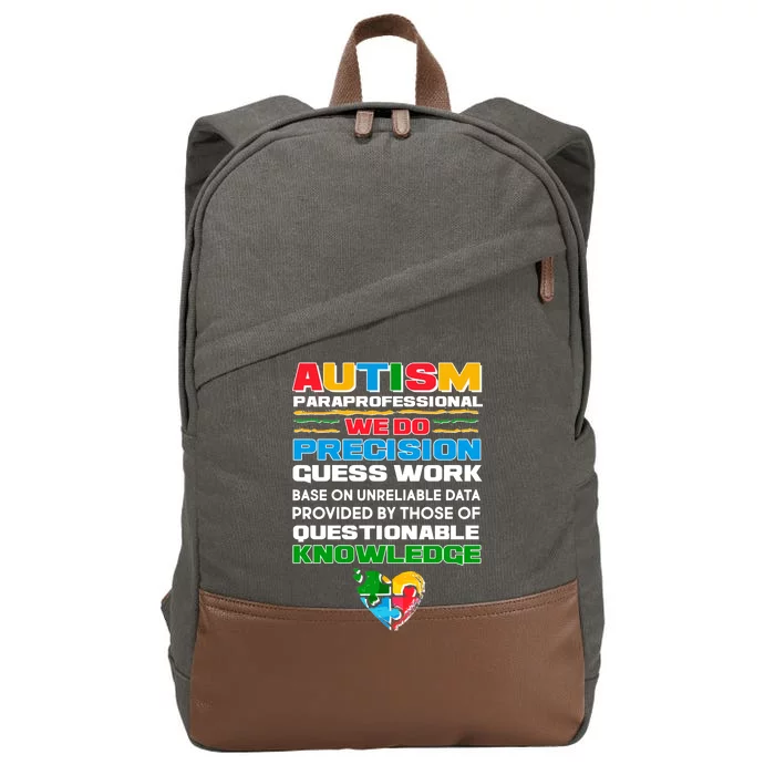 Autism Paraprofessional Cotton Canvas Backpack