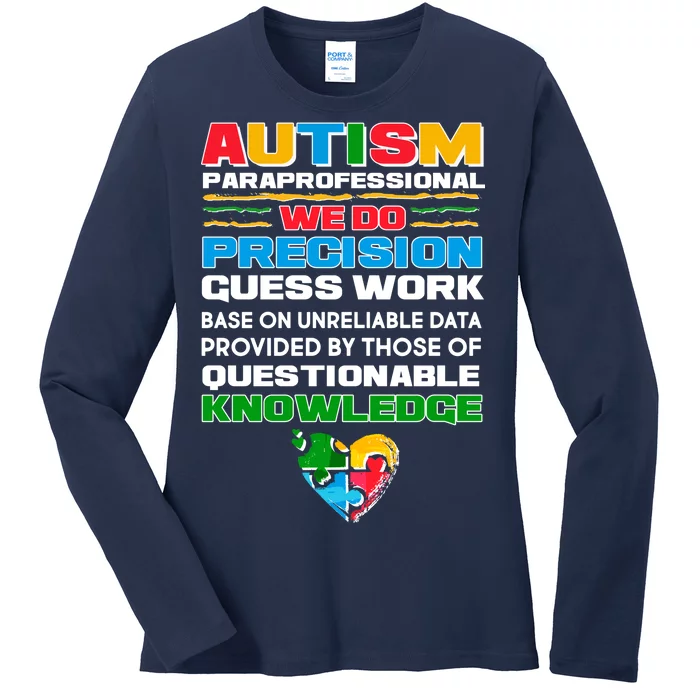 Autism Paraprofessional Ladies Long Sleeve Shirt