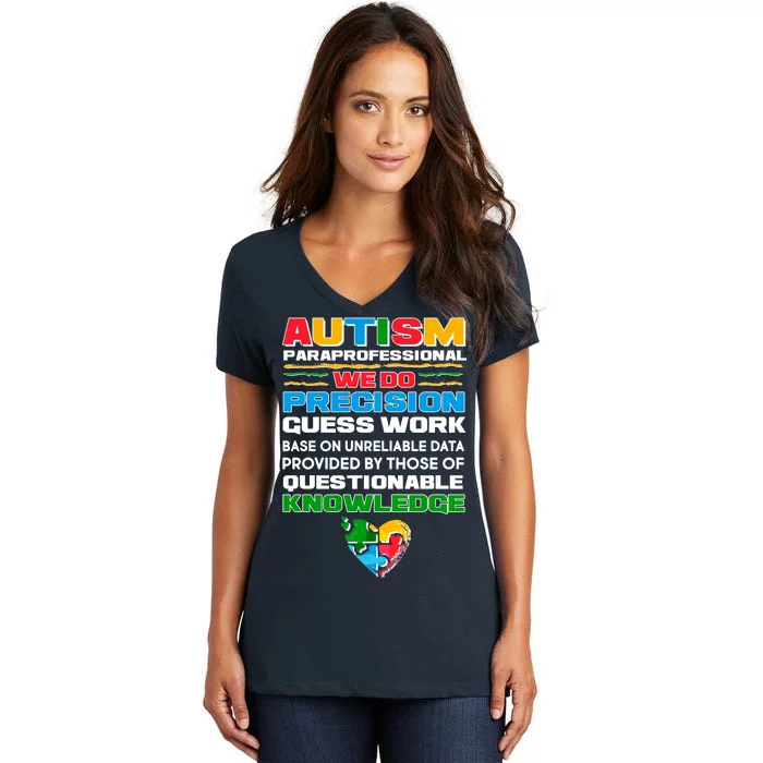 Autism Paraprofessional Women's V-Neck T-Shirt