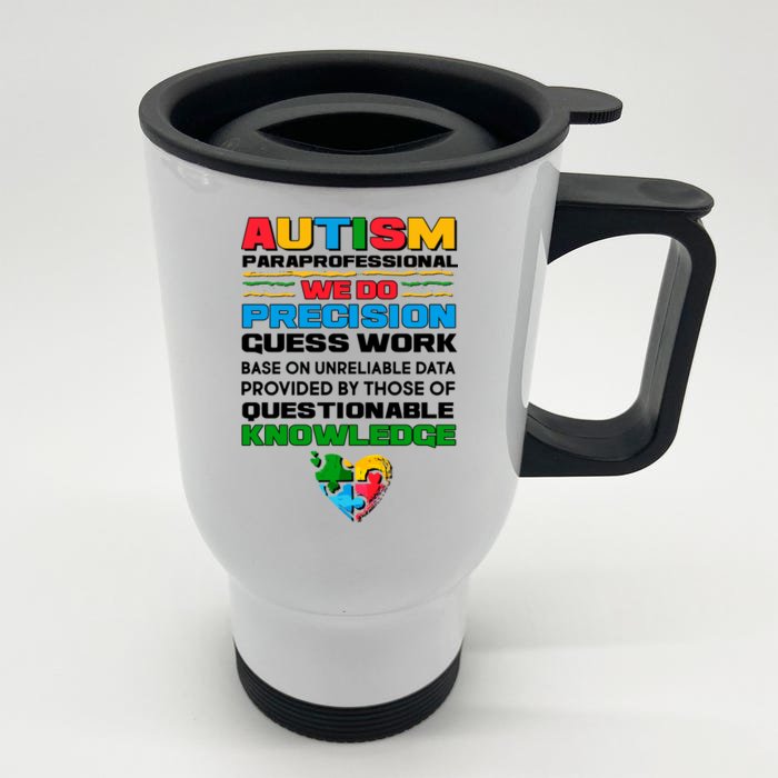 Autism Paraprofessional Front & Back Stainless Steel Travel Mug