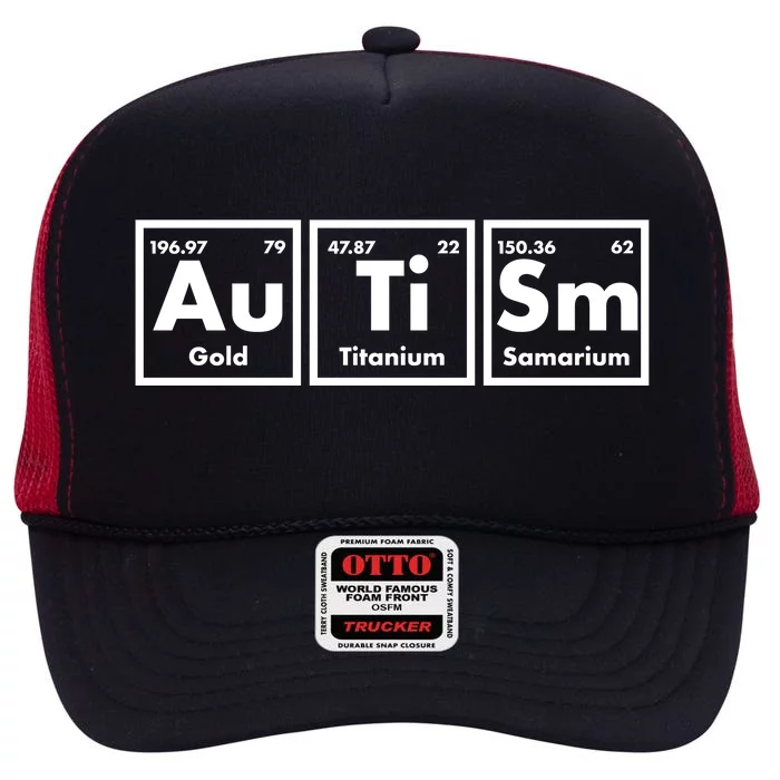 Autism Periodic Table Elements High Crown Mesh Trucker Hat