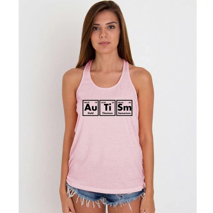 Autism Periodic Table Elements Women's Knotted Racerback Tank