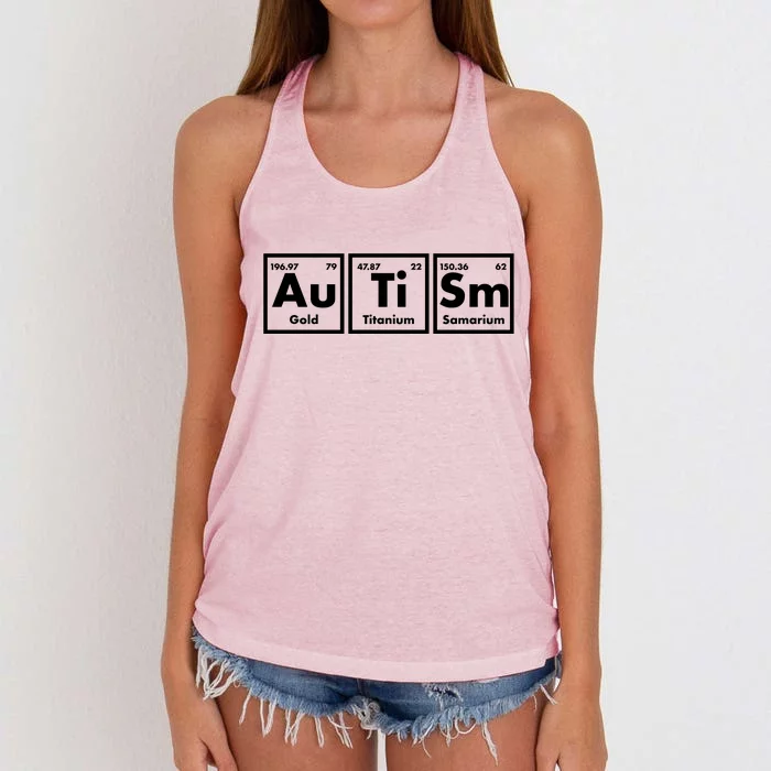 Autism Periodic Table Elements Women's Knotted Racerback Tank