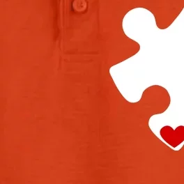 Autism Puzzle Heart Piece Dry Zone Grid Performance Polo