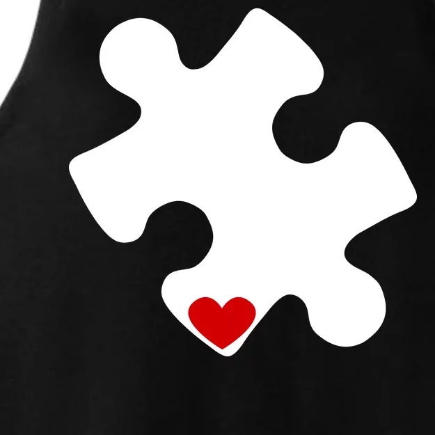 Autism Puzzle Heart Piece Ladies Tri-Blend Wicking Tank