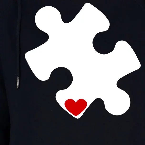 Autism Puzzle Heart Piece Womens Funnel Neck Pullover Hood