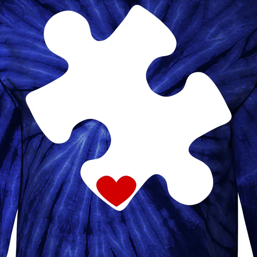 Autism Puzzle Heart Piece Tie-Dye Long Sleeve Shirt