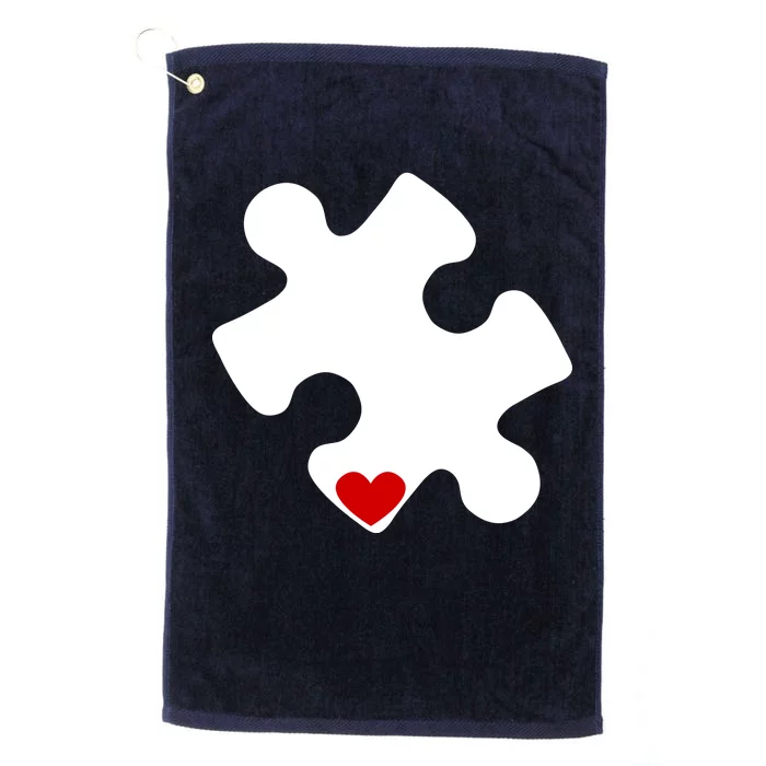 Autism Puzzle Heart Piece Platinum Collection Golf Towel