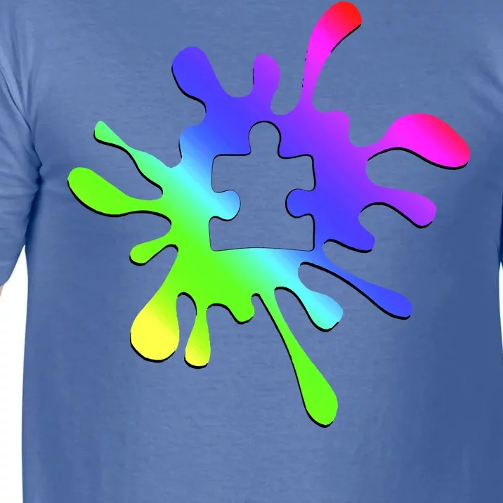 Autism Rainbow Puzzle Splatter Comfort Colors T-Shirt