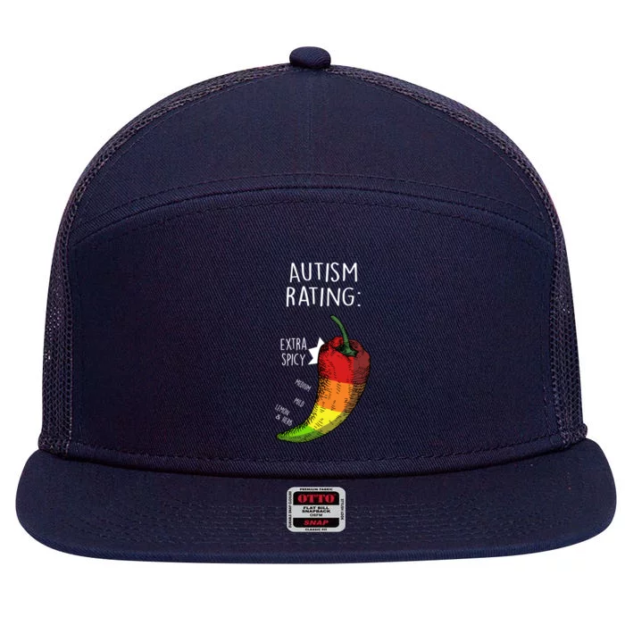 Autism Rating 7 Panel Mesh Trucker Snapback Hat