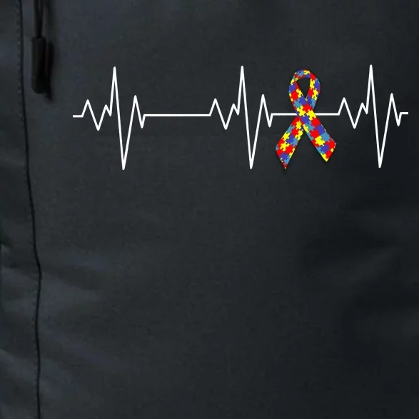 Autism Ribbon Heartbeat Pulse Daily Commute Backpack