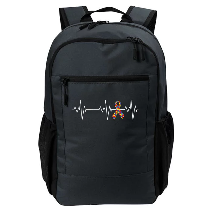 Autism Ribbon Heartbeat Pulse Daily Commute Backpack