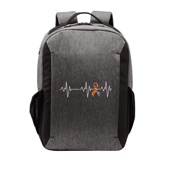 Autism Ribbon Heartbeat Pulse Vector Backpack