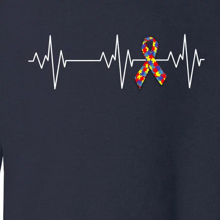 Autism Ribbon Heartbeat Pulse Toddler Sweatshirt