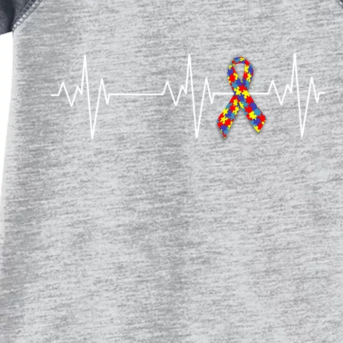 Autism Ribbon Heartbeat Pulse Infant Baby Jersey Bodysuit