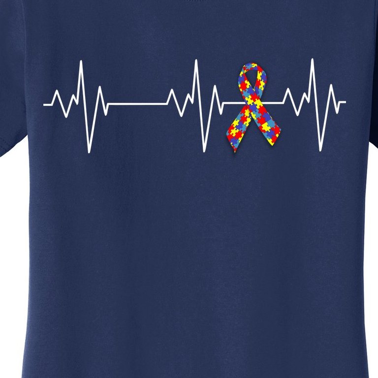 Autism Ribbon Heartbeat Pulse Women's T-Shirt