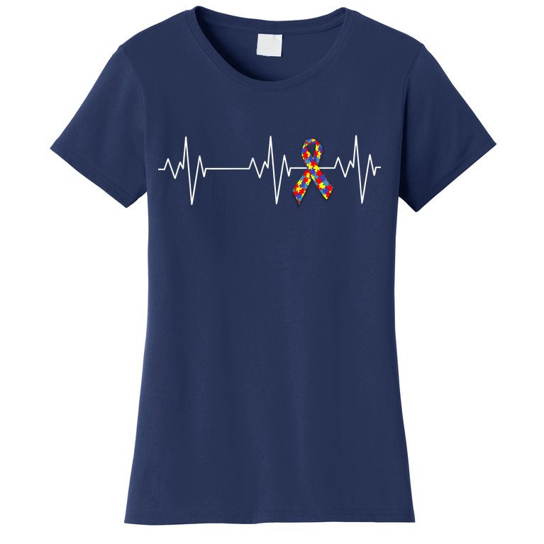 Autism Ribbon Heartbeat Pulse Women's T-Shirt