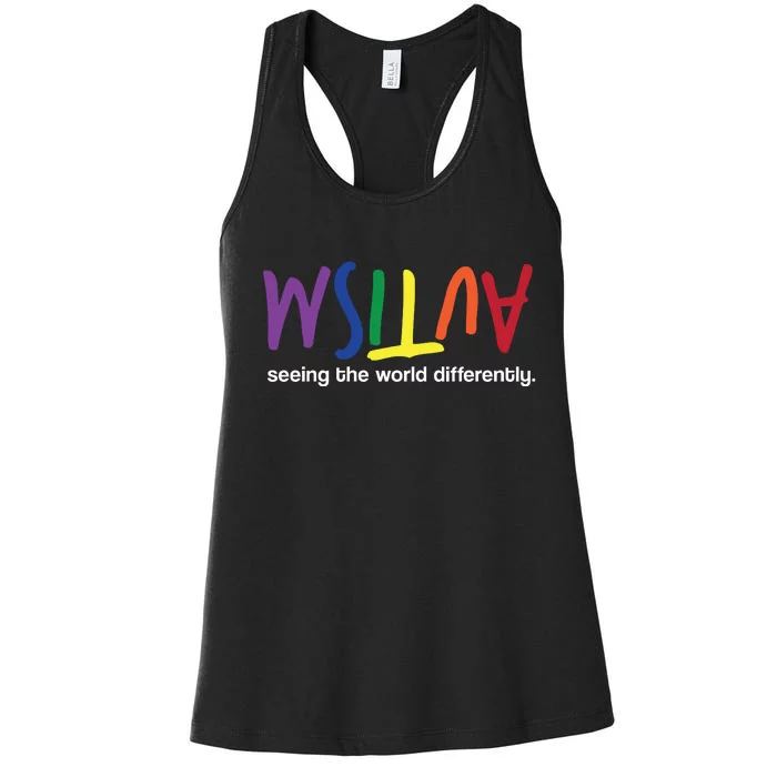 Autism Seeing The World Differently Women's Racerback Tank