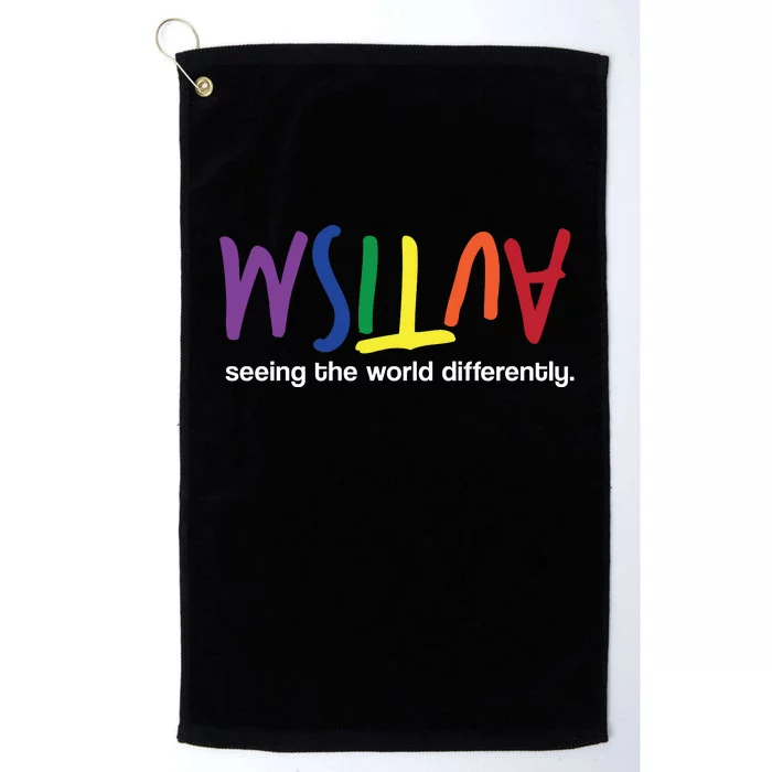 Autism Seeing The World Differently Platinum Collection Golf Towel