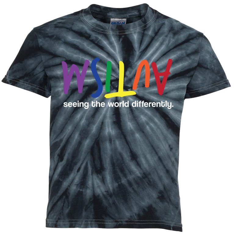 Autism Seeing The World Differently Kids Tie-Dye T-Shirt