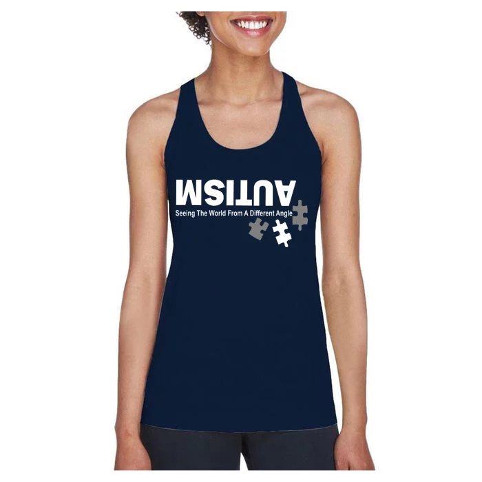 Autism Seeing The World From A Different Angle Women's Racerback Tank