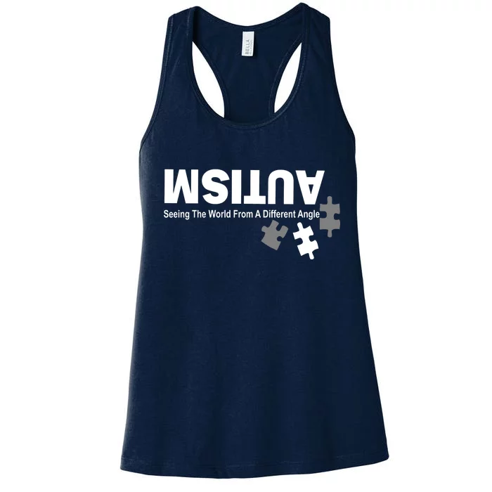 Autism Seeing The World From A Different Angle Women's Racerback Tank