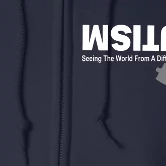 Autism Seeing The World From A Different Angle Full Zip Hoodie