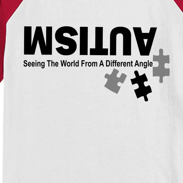 Autism Seeing The World From A Different Angle Kids Colorblock Raglan Jersey