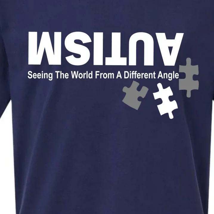 Autism Seeing The World From A Different Angle Sueded Cloud Jersey T-Shirt