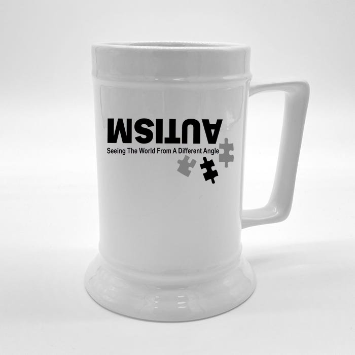 Autism Seeing The World From A Different Angle Front & Back Beer Stein