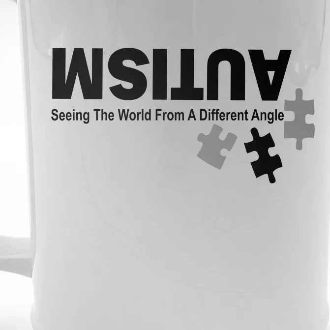 Autism Seeing The World From A Different Angle Front & Back Beer Stein