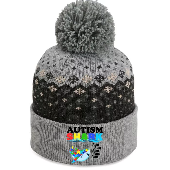 Autism Shark The Baniff Cuffed Pom Beanie