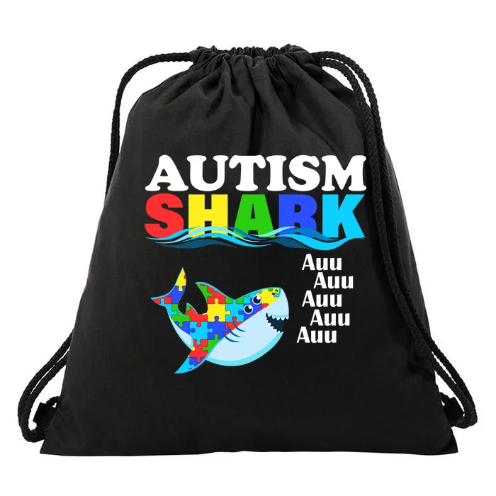 Autism Shark Drawstring Bag