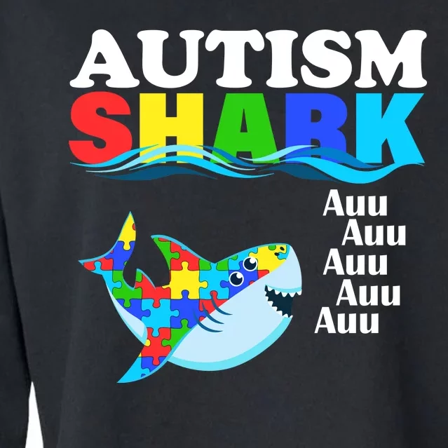 Autism Shark Cropped Pullover Crew