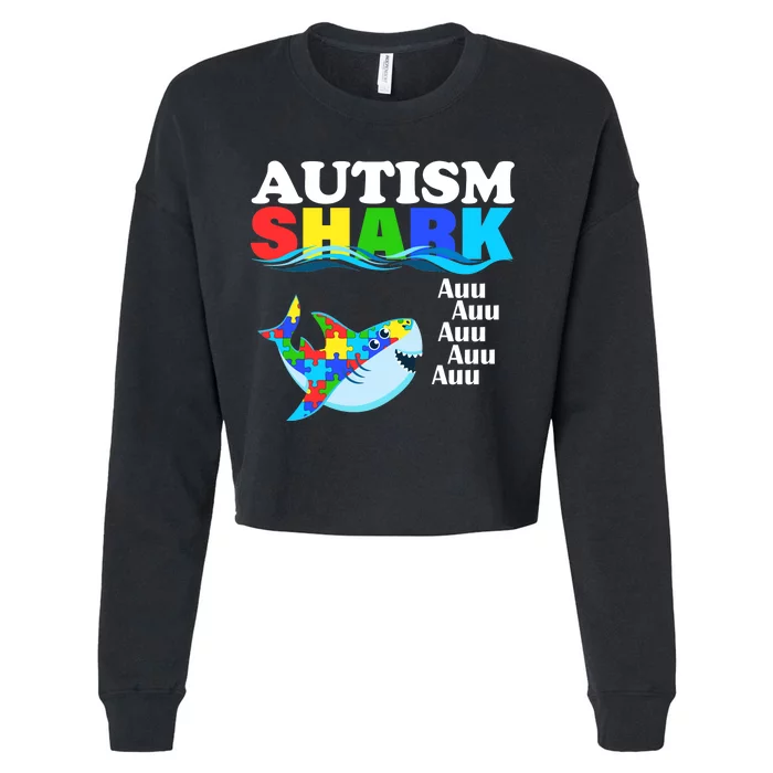 Autism Shark Cropped Pullover Crew