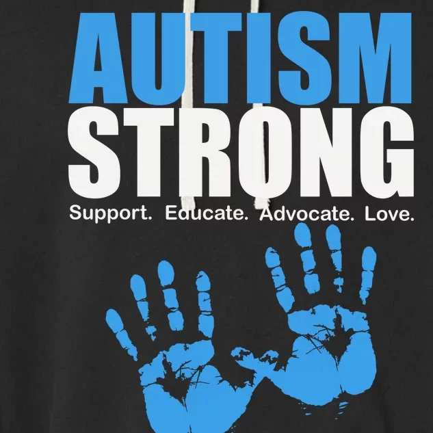 Autism Strong Garment-Dyed Fleece Hoodie