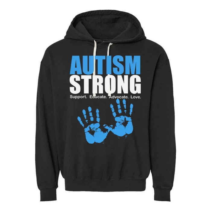 Autism Strong Garment-Dyed Fleece Hoodie