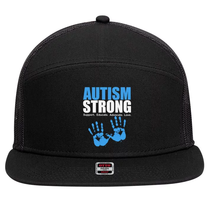 Autism Strong 7 Panel Mesh Trucker Snapback Hat