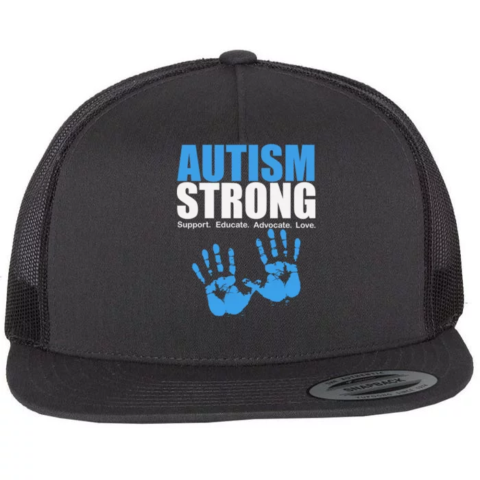 Autism Strong Flat Bill Trucker Hat