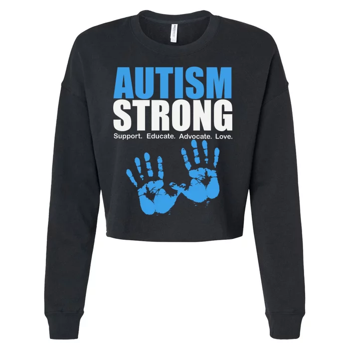 Autism Strong Cropped Pullover Crew