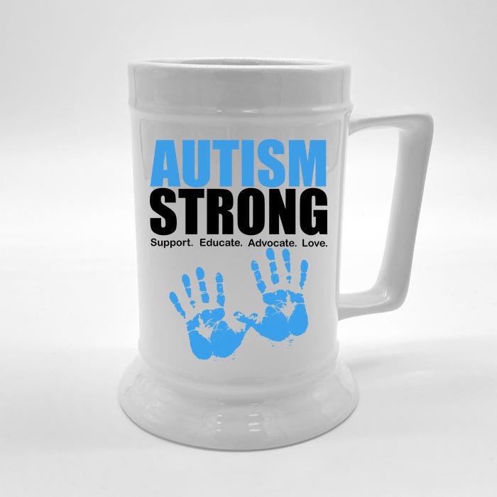 Autism Strong Front & Back Beer Stein