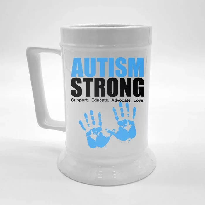 Autism Strong Front & Back Beer Stein