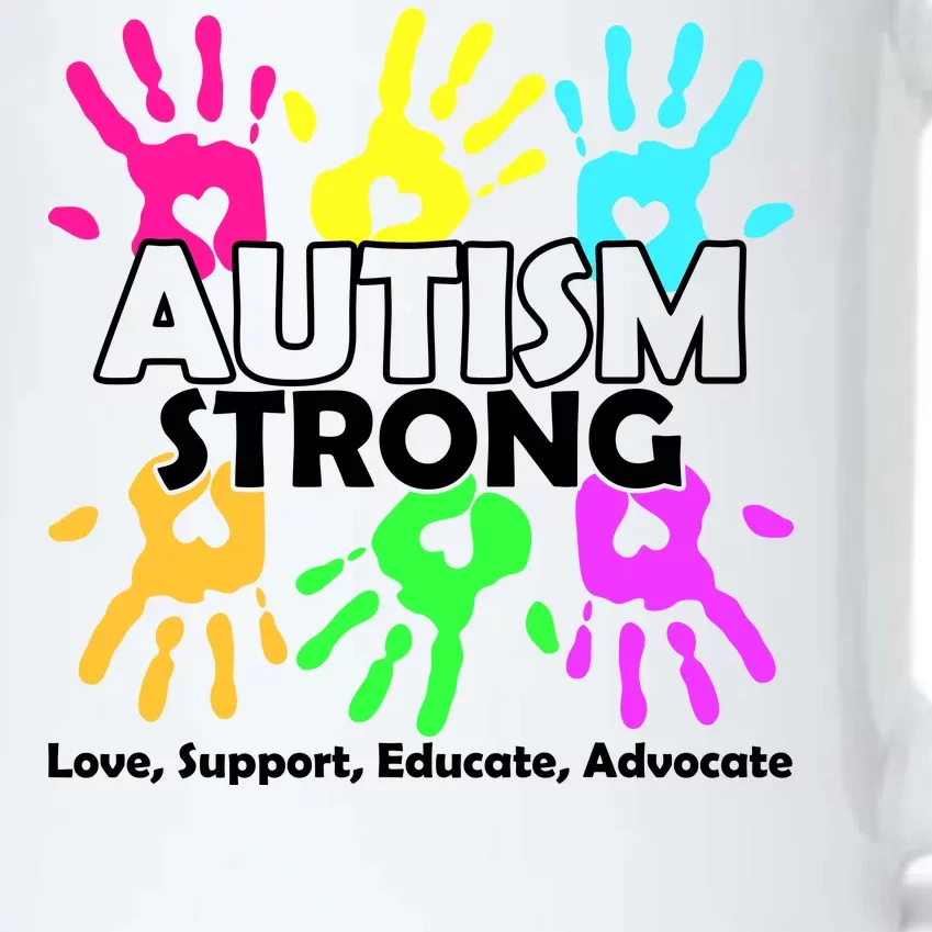 Autism Strong Love Support Educate Advocate Black Color Changing Mug