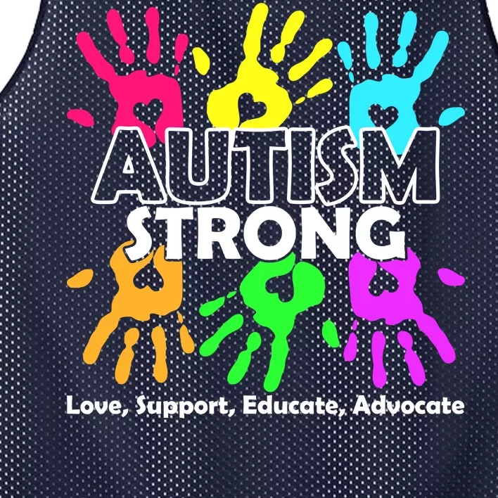 Autism Strong Love Support Educate Advocate Mesh Reversible Basketball Jersey Tank