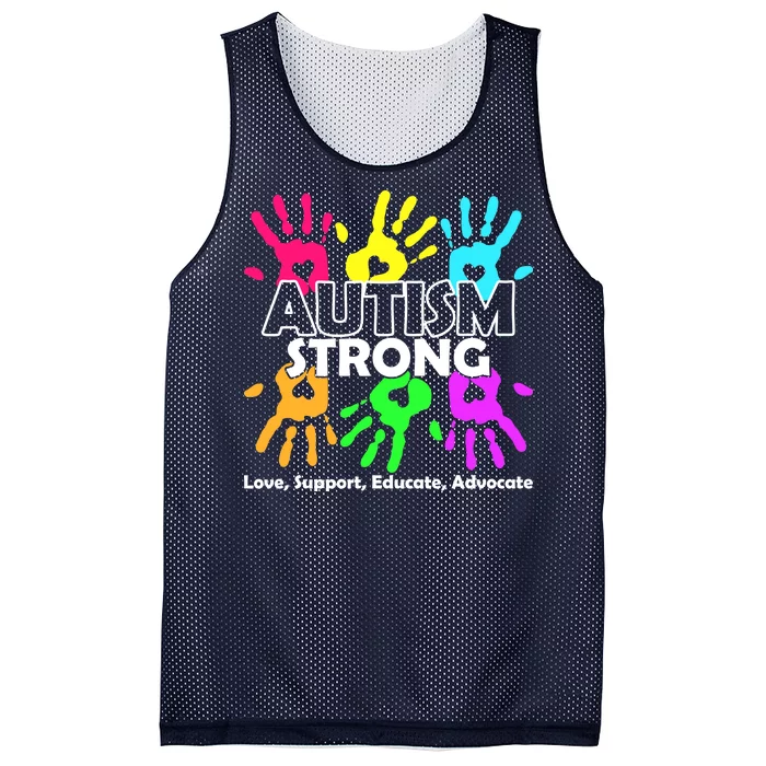 Autism Strong Love Support Educate Advocate Mesh Reversible Basketball Jersey Tank