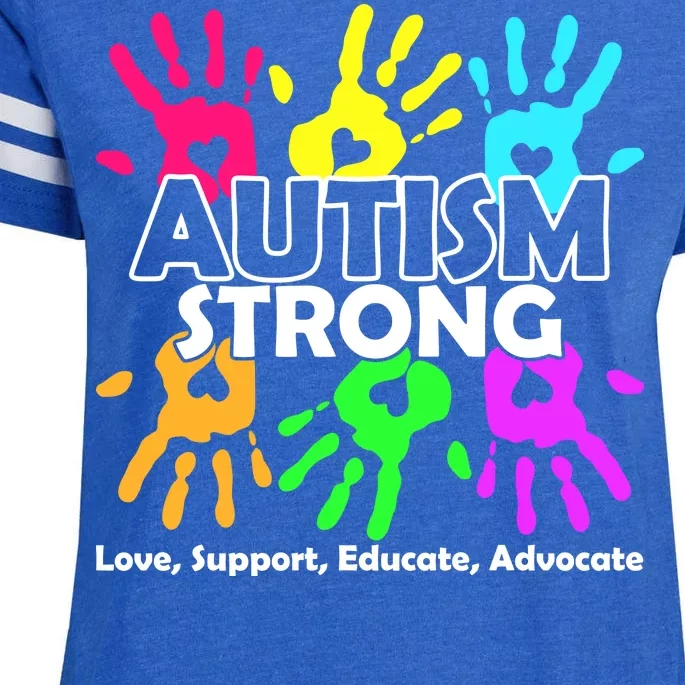 Autism Strong Love Support Educate Advocate Enza Ladies Jersey Football T-Shirt