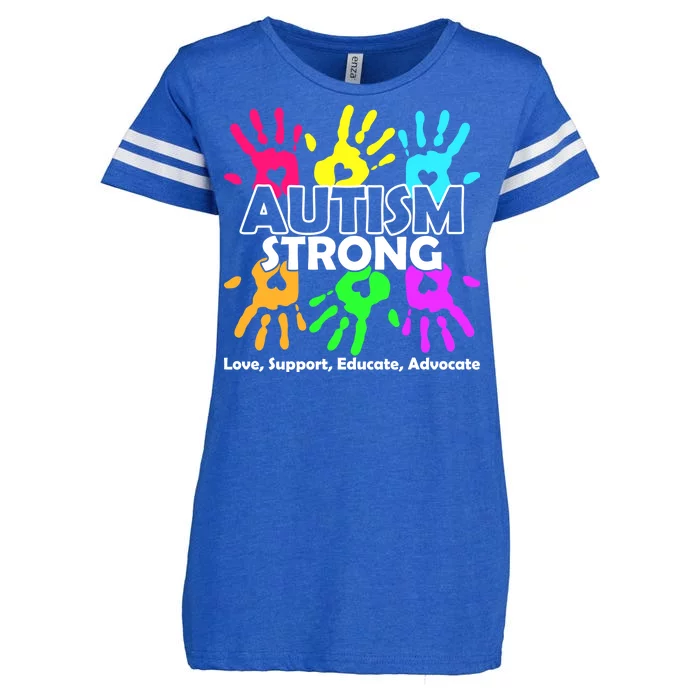 Autism Strong Love Support Educate Advocate Enza Ladies Jersey Football T-Shirt