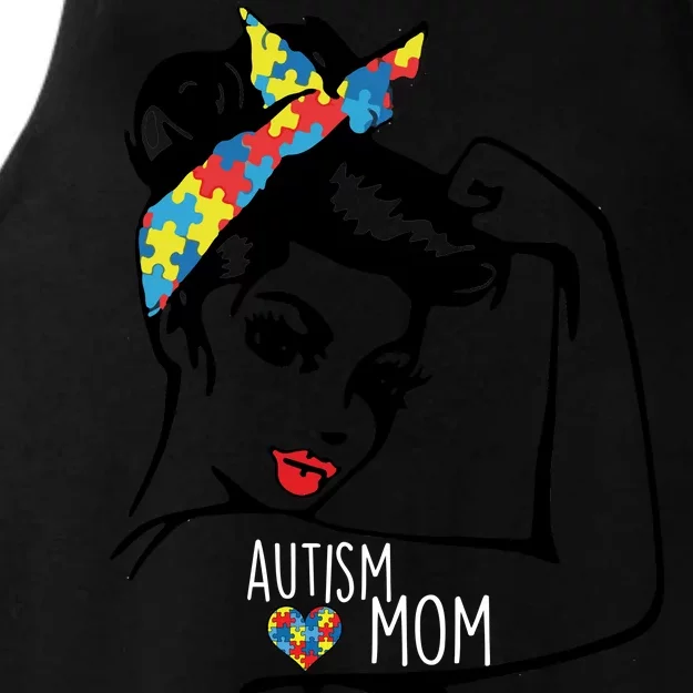 Autism Strong Mom Ladies Tri-Blend Wicking Tank