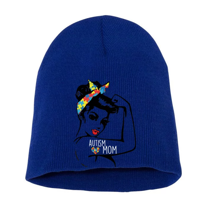 Autism Strong Mom Short Acrylic Beanie