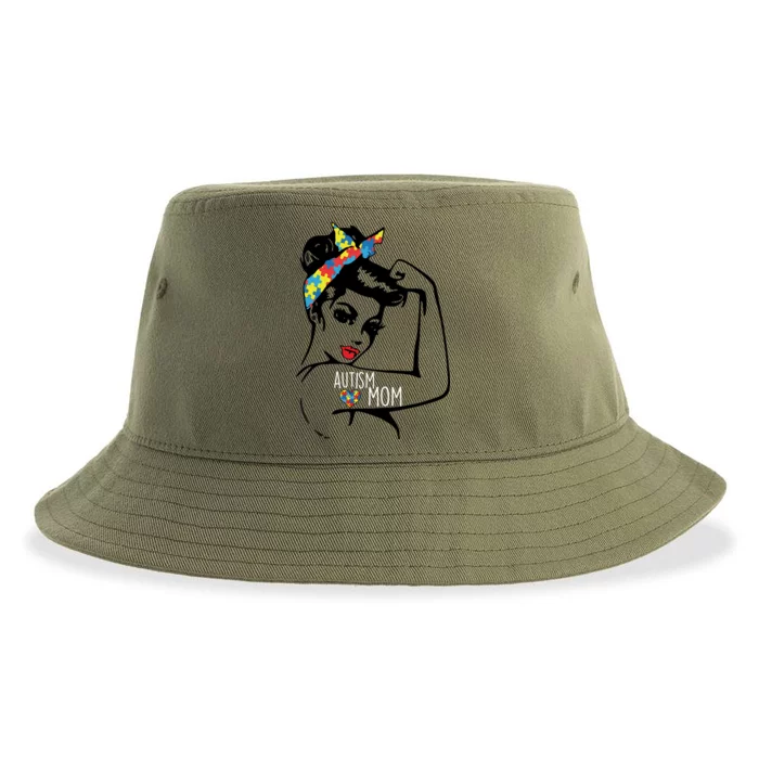 Autism Strong Mom Sustainable Bucket Hat